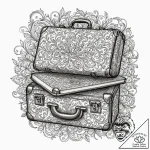 Tattoo sketch a tiny suitcase on one, a trave… – tattoo sketch (№1753116067_0, 21.07.2025 16:41) — tattoovalue.net