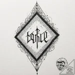 A person practicing calligraphy with a brush… – tattoo sketch (№1753116575_0, 21.07.2025 16:49) — tattoovalue.net