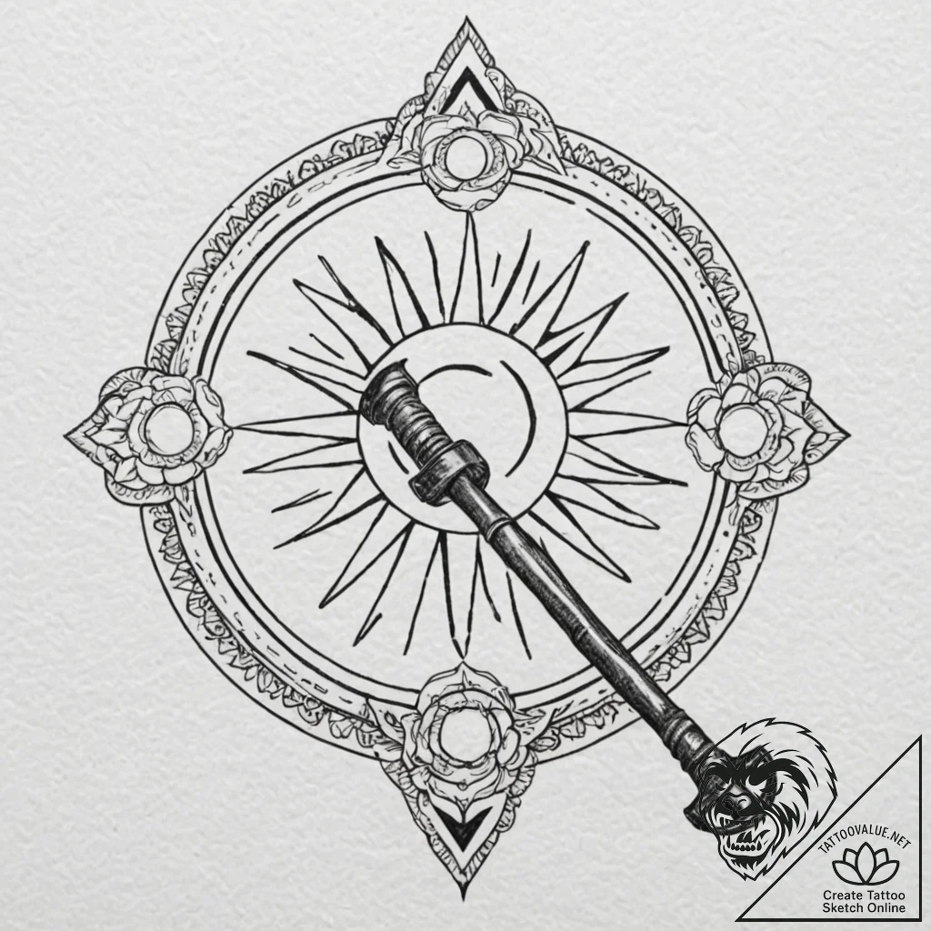 Tattoo design: a blacksmith's hammer and tong... - tattoo sketch (№1753117252_0, 21.07.2025 17:00) — tattoovalue.net