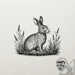 Tattoo design a simple silhouette of a rabbit… – tattoo sketch (№1753117928_0, 21.07.2025 17:12) — tattoovalue.net