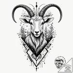 Tattoo design a capricorn goat-fish, half bla… – tattoo sketch (№1753119029_0, 21.07.2025 17:30) — tattoovalue.net