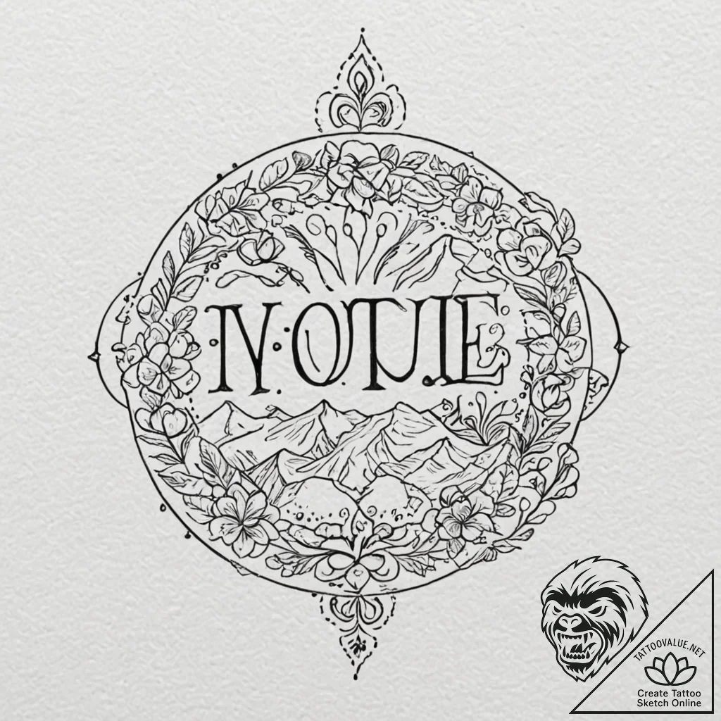Tattoo design a word in a specific font, chos... - tattoo sketch (№1753119113_0, 21.07.2025 17:31) — tattoovalue.net