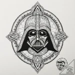 Neo-traditional tattoo design of darth vader’… – tattoo sketch (№1753119196_0, 21.07.2025 17:33) — tattoovalue.net
