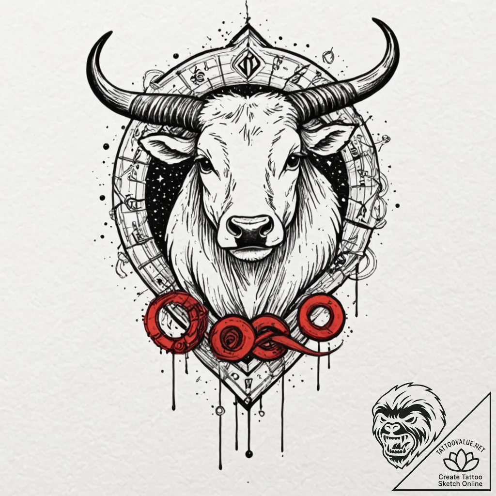 Tattoo sketch the zodiac glyph with a single,... - tattoo sketch (№1753119367_0, 21.07.2025 17:36) — tattoovalue.net