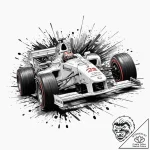 A formula 1 race car speeding down the track,… – tattoo sketch (№1753119451_0, 21.07.2025 17:37) — tattoovalue.net