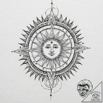 Tattoo design: a combination of dazhbog’s sun… – tattoo sketch (№1753119536_0, 21.07.2025 17:38) — tattoovalue.net