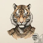 Tattoo design a traditional japanese tiger in… – tattoo sketch (№1753120125_0, 21.07.2025 17:48) — tattoovalue.net