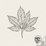 Leaf, artistic tattoo sketch, on a clean whit… – tattoo sketch (№1753120871_0, 21.07.2025 18:01) — tattoovalue.net