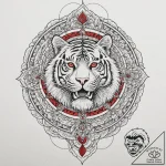 Tiger and dragon, tattoo line art, on a clean… – tattoo sketch (№1753121615_0, 21.07.2025 18:13) — tattoovalue.net