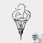 A minimalist tattoo of the pixar lamp,, tatto… – tattoo sketch (№1753121780_0, 21.07.2025 18:16) — tattoovalue.net