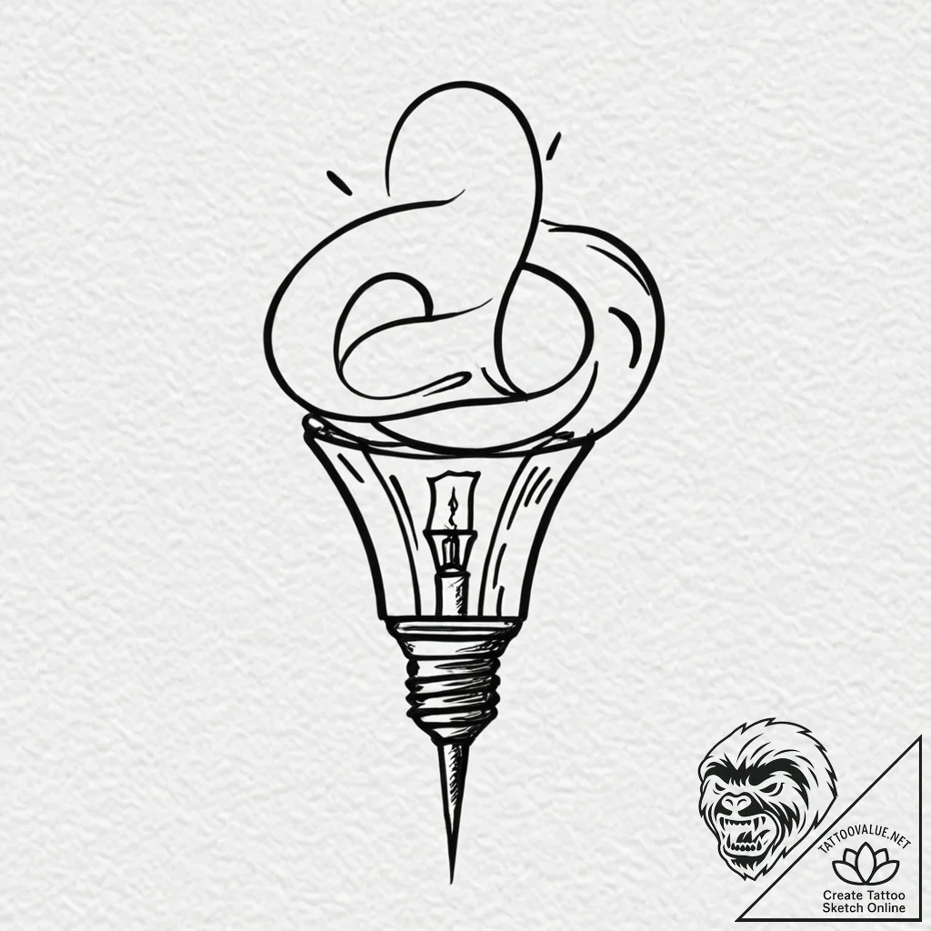 A minimalist tattoo of the pixar lamp,, tatto... - tattoo sketch (№1753121780_0, 21.07.2025 18:16) — tattoovalue.net