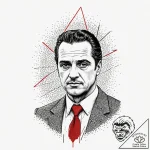 A graphic novel portrait of fredo corleone, w… – tattoo sketch (№1753122106_0, 21.07.2025 18:21) — tattoovalue.net