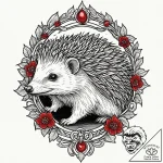 Hedgehog, ink illustration for tattoo, neo tr… – tattoo sketch (№1753123009_0, 21.07.2025 18:36) — tattoovalue.net