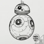 A tattoo flash sheet of star wars droids: bb-… – tattoo sketch (№1753123349_0, 21.07.2025 18:42) — tattoovalue.net