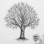 Tattoo design a ‘family tree’ where some leav… – tattoo sketch (№1753123433_0, 21.07.2025 18:43) — tattoovalue.net