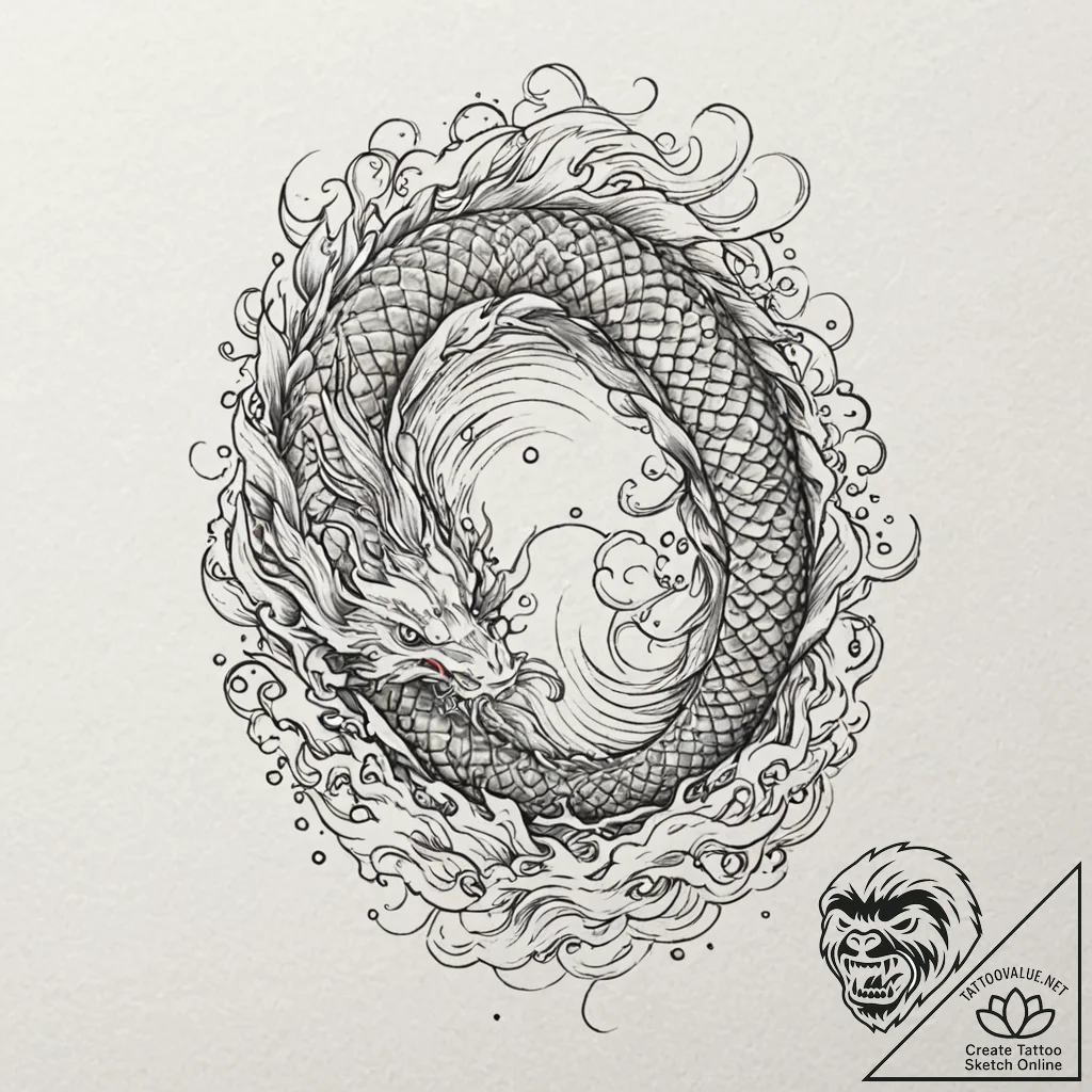 Tattoo design a subtle texture of flowing wat... - tattoo sketch (№1753123517_0, 21.07.2025 18:45) — tattoovalue.net