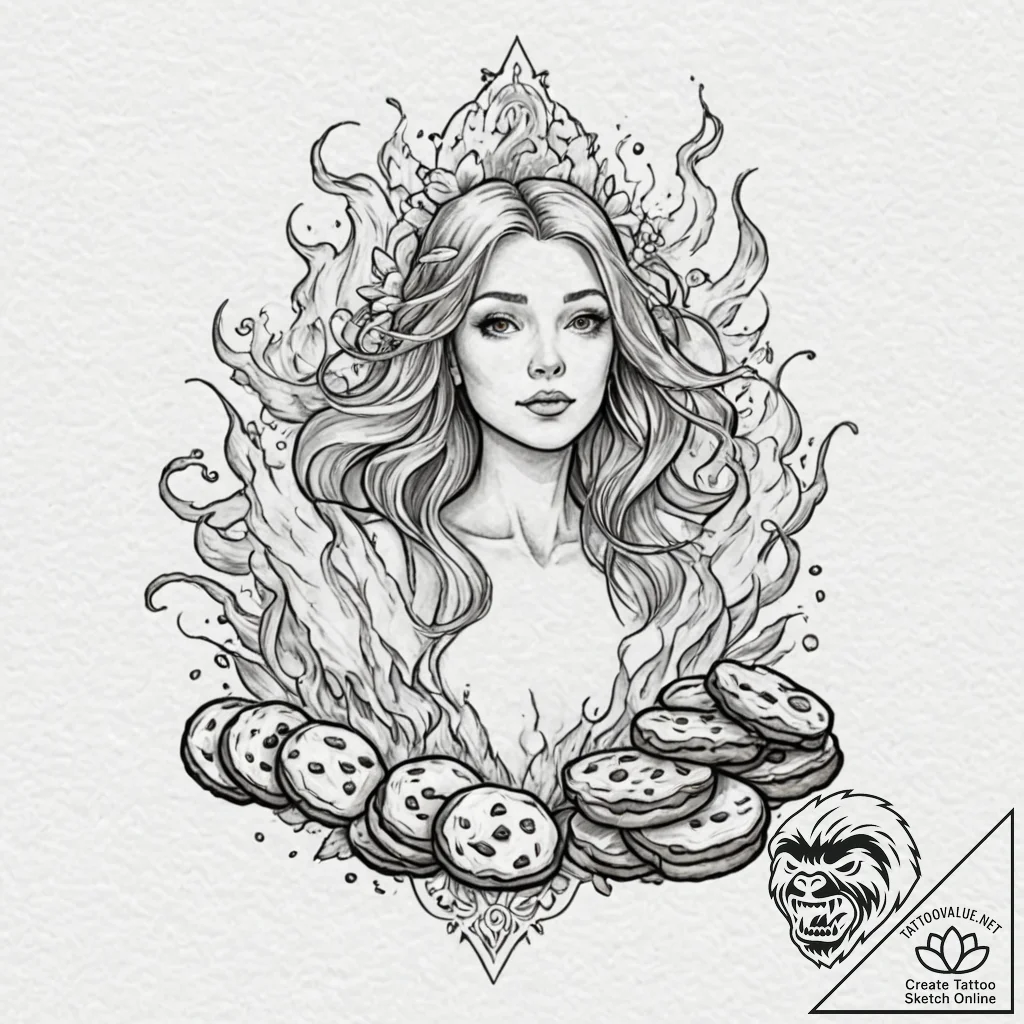 A sketch of the oracle, surrounded by smoke a... - tattoo sketch (№1753124274_0, 21.07.2025 18:57) — tattoovalue.net