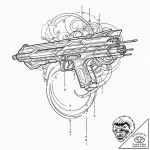 Tattoo design a glowing plasma rifle with sle… – tattoo sketch (№1753124360_0, 21.07.2025 18:59) — tattoovalue.net