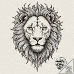 Tattoo sketch a lion’s head, serene yet fierc… – tattoo sketch (№1753124699_0, 21.07.2025 19:04) — tattoovalue.net