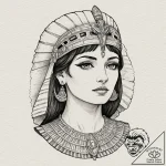 Cleopatra, artistic tattoo sketch, on a clean… – tattoo sketch (№1753125121_0, 21.07.2025 19:12) — tattoovalue.net