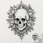 A dotwork tattoo of the cyberdyne systems log… – tattoo sketch (№1753125206_0, 21.07.2025 19:13) — tattoovalue.net