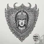 Tattoo sketch a spartan shield with an invert… – tattoo sketch (№1753125375_0, 21.07.2025 19:16) — tattoovalue.net