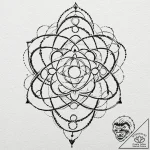 A dotwork tattoo of the gallifreyan symbols.,… – tattoo sketch (№1753125545_0, 21.07.2025 19:19) — tattoovalue.net