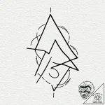 Rune, artistic tattoo sketch, black outline o… – tattoo sketch (№1753125714_0, 21.07.2025 19:21) — tattoovalue.net