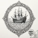 The eerie beauty of a shipwreck visible just… – tattoo sketch (№1753126225_0, 21.07.2025 19:30) — tattoovalue.net