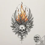 A tattoo design of a slavic ritual bonfire on… – tattoo sketch (№1753126395_0, 21.07.2025 19:33) — tattoovalue.net