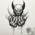 A sketch of wolverine, with his adamantium cl… – tattoo sketch (№1753126565_0, 21.07.2025 19:36) — tattoovalue.net