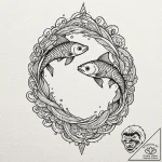 Tattoo design pisces fish dissolving into abs… – tattoo sketch (№1753126650_0, 21.07.2025 19:37) — tattoovalue.net
