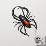 Tattoo design a scorpio scorpion made of obsi… – tattoo sketch (№1753126991_0, 21.07.2025 19:43) — tattoovalue.net