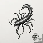 Tattoo design a scorpio scorpion’s tail curli… – tattoo sketch (№1753127242_0, 21.07.2025 19:47) — tattoovalue.net