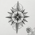 Wind rose, tattoo flash sheet design, muted c… – tattoo sketch (№1753127327_0, 21.07.2025 19:48) — tattoovalue.net