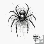 Spider, concept art for tattoo, black and whi… – tattoo sketch (№1753128430_0, 21.07.2025 20:07) — tattoovalue.net
