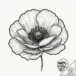 Tattoo sketch a vibrant poppy, with bold wate… – tattoo sketch (№1753128773_0, 21.07.2025 20:12) — tattoovalue.net