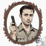 A neo-traditional portrait of the main charac… – tattoo sketch (№1753129281_0, 21.07.2025 20:21) — tattoovalue.net