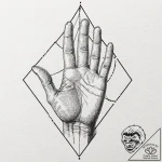 A linework tattoo of the white hand of saruma… – tattoo sketch (№1753129707_0, 21.07.2025 20:28) — tattoovalue.net