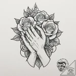 Tattoo sketch a pair of hands clasped firmly,… – tattoo sketch (№1753129876_0, 21.07.2025 20:31) — tattoovalue.net