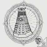 A sketch of a dalek, with the “exterminate!”… – tattoo sketch (№1753129961_0, 21.07.2025 20:32) — tattoovalue.net