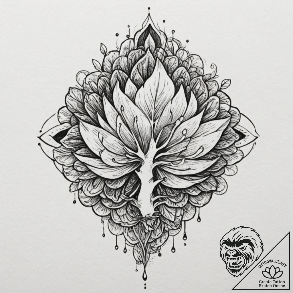 Tattoo sketch a fluid, organic shape that rep... - tattoo sketch (№1753130215_0, 21.07.2025 20:36) — tattoovalue.net