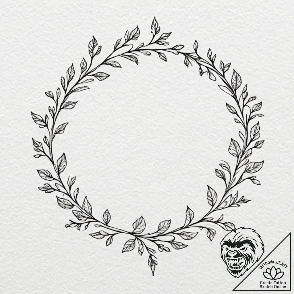 Tattoo sketch a delicate vine wrapping around... - tattoo sketch (№1753130723_0, 21.07.2025 20:45) — tattoovalue.net
