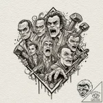классические хорроры (universal monsters, ham… – tattoo sketch (№1753130892_0, 21.07.2025 20:48) — tattoovalue.net
