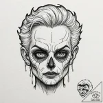 A graphic novel panel of a clicker, in horrif… – tattoo sketch (№1753131063_0, 21.07.2025 20:51) — tattoovalue.net