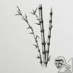 Bamboo, tattoo drawing outline, black and red… – tattoo sketch (№1753131147_0, 21.07.2025 20:52) — tattoovalue.net