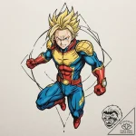 A neo-traditional tattoo of all might from my… – tattoo sketch (№1753131488_0, 21.07.2025 20:58) — tattoovalue.net