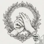 Tattoo design a minimalist tattoo of hands cl… – tattoo sketch (№1753131573_0, 21.07.2025 20:59) — tattoovalue.net