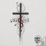 Tattoo design two halves of a musical score o… – tattoo sketch (№1753131742_0, 21.07.2025 21:02) — tattoovalue.net