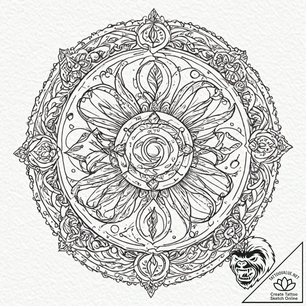 Tattoo sketch a zodiac glyph where half is cl... - tattoo sketch (№1753131827_0, 21.07.2025 21:03) — tattoovalue.net